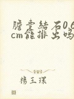 胆囊结石0.6cm能排出吗