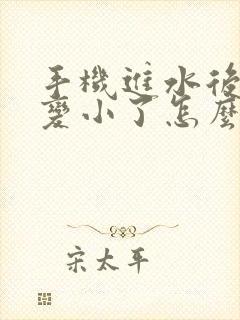 手机进水后声音变小了怎么办