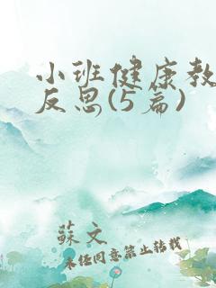 小班健康教案及反思(5篇)