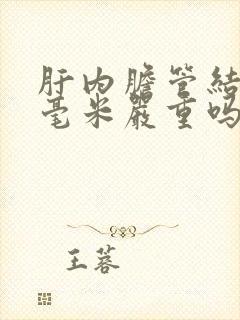 肝内胆管结石9毫米严重吗