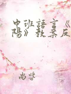 中班语言《等太阳》教案反思