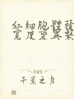 红细胞体积分布宽度变异系数