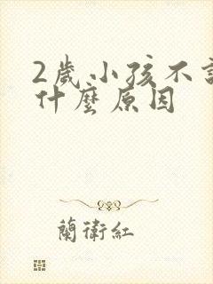 2岁小孩不说话什么原因