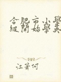 合肥市小学几年级开始学英语