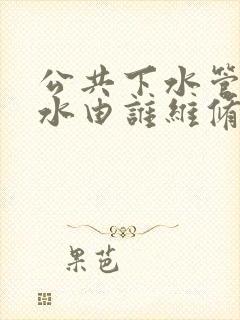 公共下水管道漏水由谁维修谁出钱