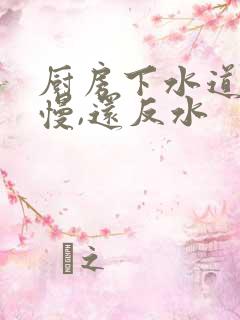 厨房下水道下水慢,还反水