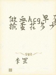 做血hcg早孕检查花多少钱