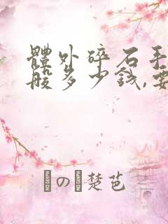 体外碎石手术一般多少钱,要住院吗