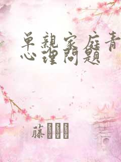 单亲家庭青少年心理问题