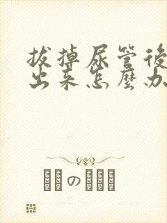 拔掉尿管后尿不出来怎么办