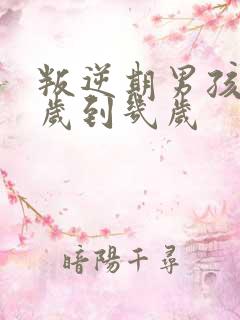 叛逆期男孩子几岁到几岁