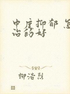 中度抑郁 怎么治的好