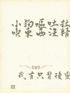 小狗呕吐拉稀不吃东西没精神怎么办