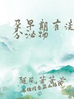 孕早期有淡黄色分泌物