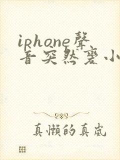 iphone声音突然变小了