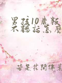 男孩10岁叛逆不听话怎么办