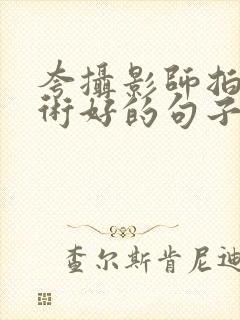 夸摄影师拍照技术好的句子