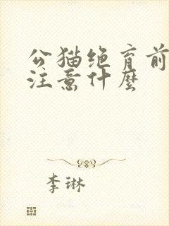 公猫绝育前需要注意什么