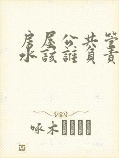 房屋公共管道漏水该谁负责