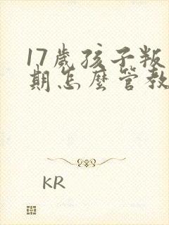 17岁孩子叛逆期怎么管教最合适男孩