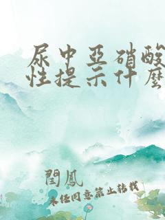 尿中亚硝酸盐阳性提示什么