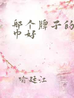 哪个牌子的湿纸巾好