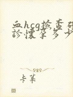 血hcg检查确诊怀孕多少钱