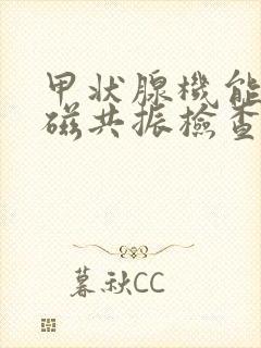 甲状腺机能减退磁共振检查