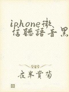 iphone微信听语音黑屏