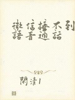 微信接不到对方语音通话