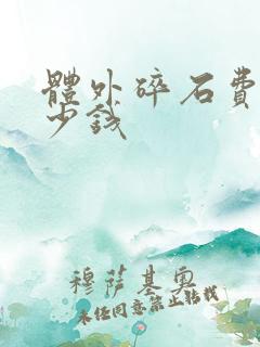 体外碎石费用多少钱