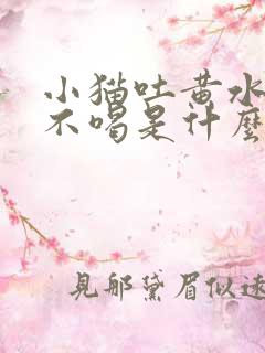 小猫吐黄水不吃不喝是什么病