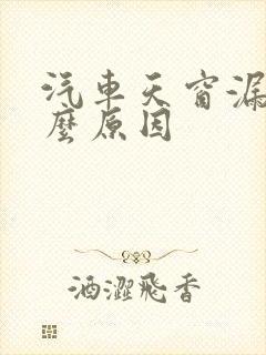 汽车天窗漏水什么原因