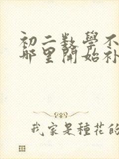 初二数学不好从哪里开始补