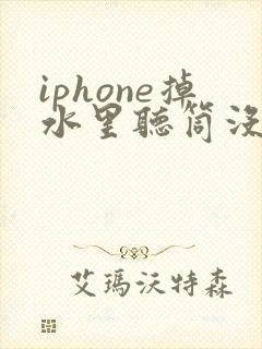 iphone掉水里听筒没声音