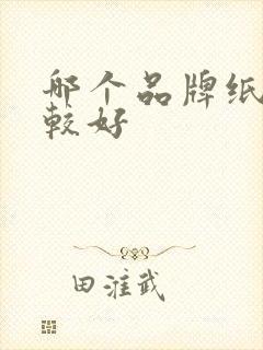 哪个品牌纸巾比较好