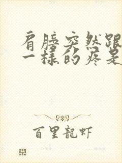 肩膀突然跟针扎一样的疼是怎么回事