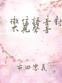 微信语音对方听不见声音