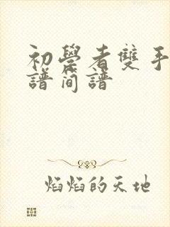 初学者双手钢琴谱简谱