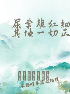 尿常规红细胞高其他一切正常严重吗