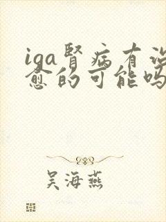 iga肾病有治愈的可能吗