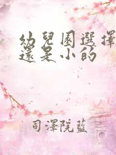 幼儿园选择大的还是小的