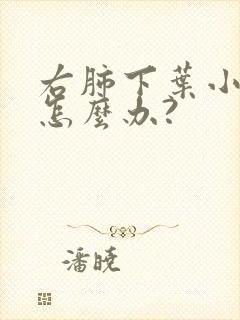 右肺下叶小结节怎么办?