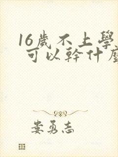 16岁不上学了 可以干什么