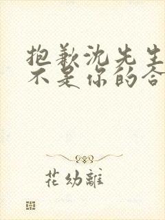 抱歉沈先生孩子不是你的合集