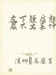 左下腹痛想尿又尿不出来什么原因