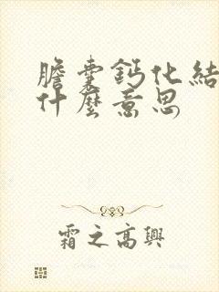 胆囊钙化结石是什么意思