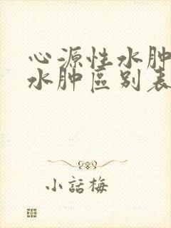 心源性水肿与肾水肿区别表格