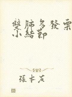 双肺多发栗粒状小结节