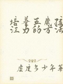 培养五岁孩子专注力的方法